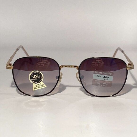 Black and Silver Metal Sunglasses Rounded Square UV400 NWT - Picture 3 of 10